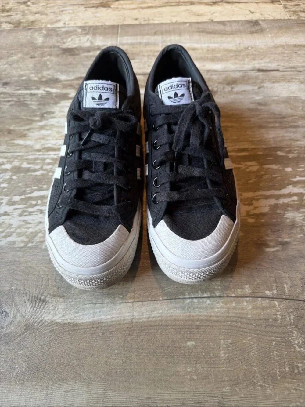 adidas Nizza Platform Shoes Black Walking Casual Comfort Lift Sneakers Women’s 7
